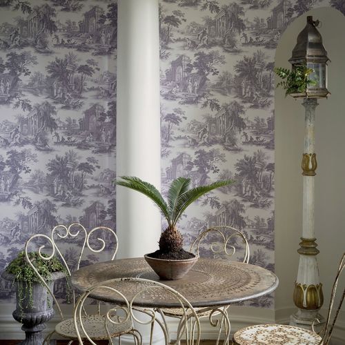 Papier peint classique - Villandry - Cole&Son - en tissu / scène / blanc