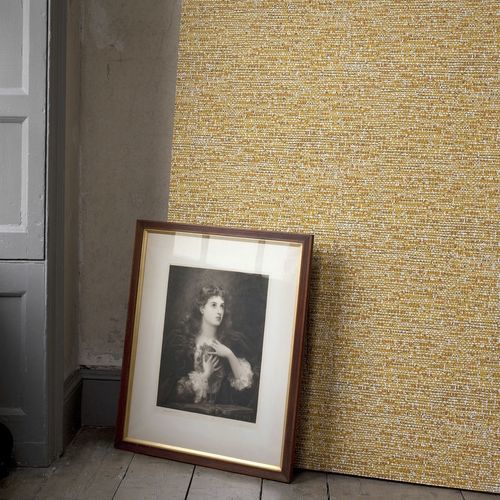 Papier peint vintage - Tweed - Cole&Son - à motif / blanc / jaune
