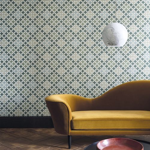 Papier peint contemporain - Zellige - Cole&Son - en tissu / à motif géométrique / aspect mosaïque