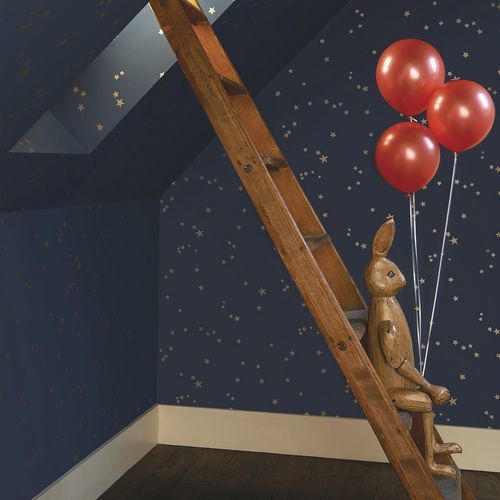 Papier peint contemporain - Stars - Cole&Son - en tissu / à motif / bleu