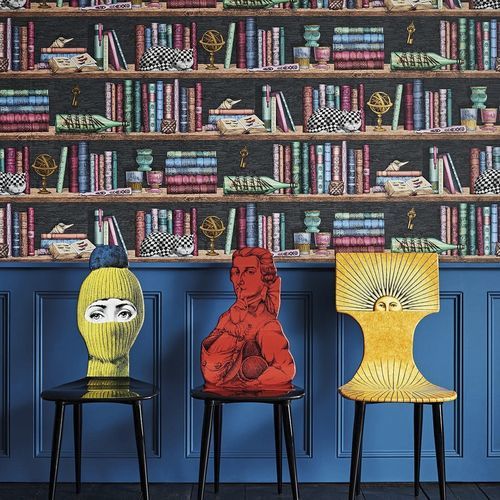 Papier peint classique - Libreria - Cole&Son - en tissu / bibliothèque / multicolore