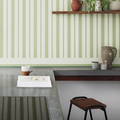 Frise de papier peint contemporaine - Jaspe - Cole&Son - à rayures / blanche / bleue