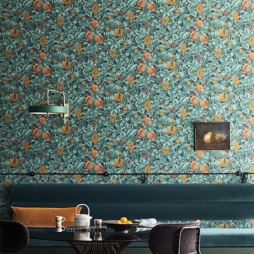 Papier peint de style Arts and crafts - Vines of Pomona - Cole&Son - en tissu / à motif nature / orange
