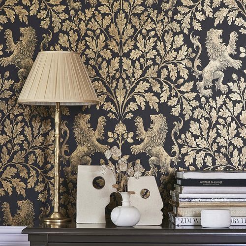 Papier peint classique - Boscobel Oak - Cole&Son - en tissu / à motif nature / damas