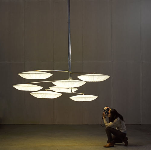 Lustre contemporain - SUNSA: 10 - Aqua Creations - en acier inoxydable / en soie / professionnel