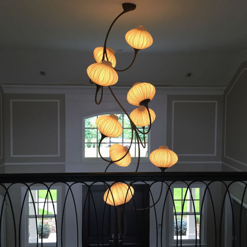 Suspension - PALM: 9 PALMS - Aqua Creations - en métal / en soie / contemporaine