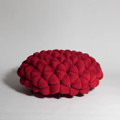 Pouf contemporain - ANANA - Aqua Creations - en tissu / en laiton / tapissé