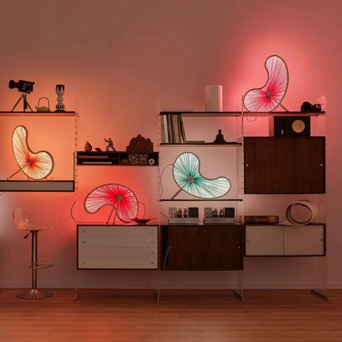 Lampe de table - LAKE CHAD - Aqua Creations - en métal / en acier inoxydable / en soie
