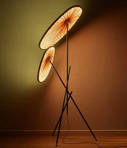 Lampe sur pied - LAKE VICTORIA - Aqua Creations - en acier inoxydable / en soie / en acrylique