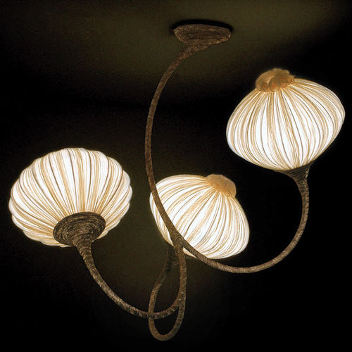 Lustre design original - PALM: 3 PALMS - Aqua Creations - en métal / en soie / à incandescence