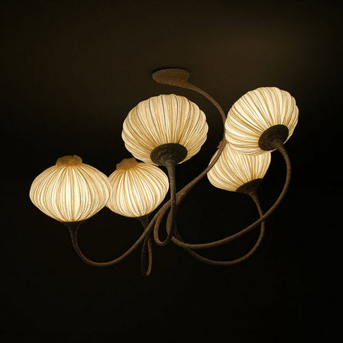 Lustre design original - PALM: 5 PALMS - Aqua Creations - en métal / en soie / à incandescence