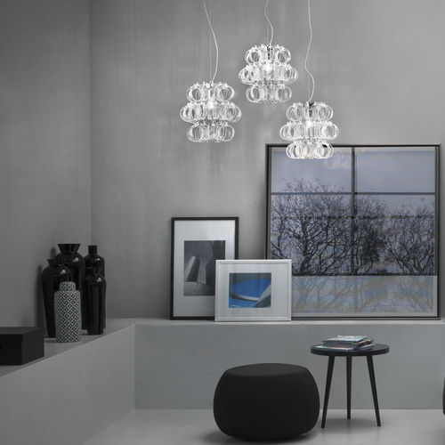 Lustre contemporain - ECOS - Vistosi - en chrome / en verre / 1 ampoule
