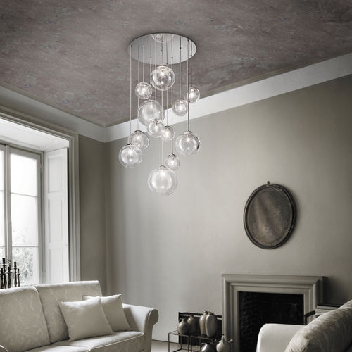 Lustre design original - PUPPET - Vistosi - en verre soufflé / en acier / 6 ampoules