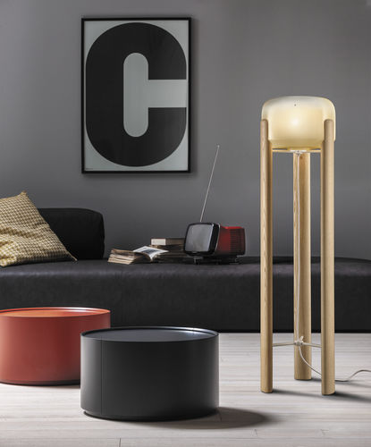 Lampe sur pied - SATA - Vistosi - en verre soufflé / en bois / contemporaine