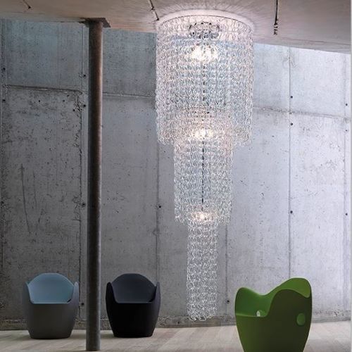 Lustre contemporain - GIOGALI - Vistosi - en cristal / 10 ampoules / 5 ampoules
