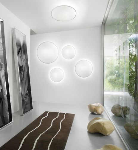 Plafonnier contemporain - AURORA - Vistosi - rond / en verre / en satin