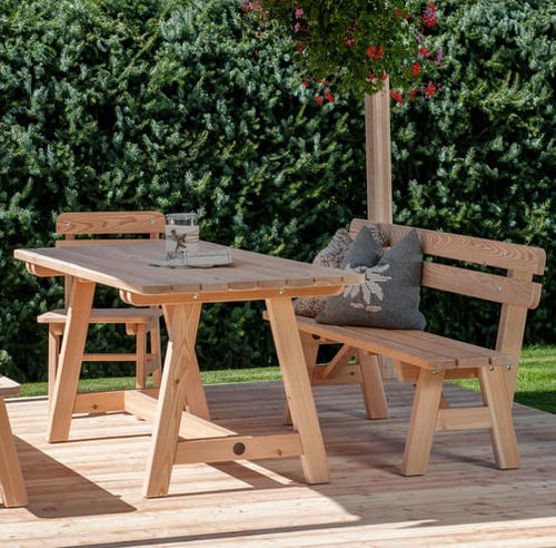 Banc de jardin contemporain - SIRMIONE  - Pircher Oberland - en mélèze / avec dossier