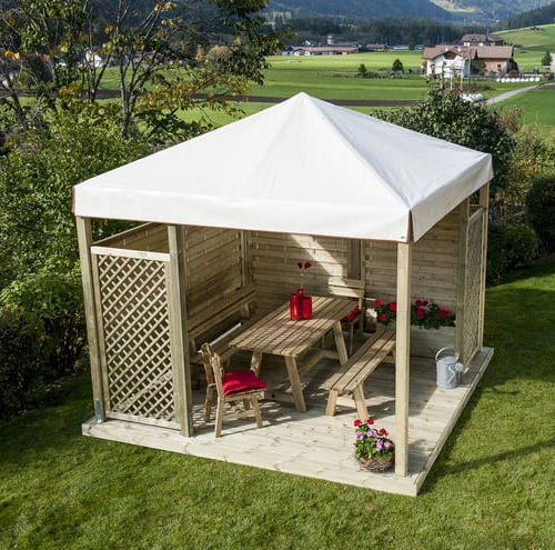 Gazebo en pin - Pircher Oberland - toit en toile