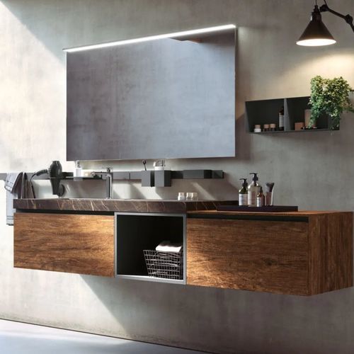 Meuble vasque suspendu - LINEA 01 - ARCHEDA - grès / contemporain / sans porte