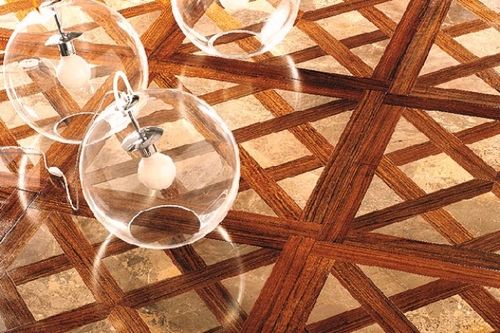 Parquet massif - JACQUELINE - PARQUET IN - avec incrustations en marbre / huilé / à coller