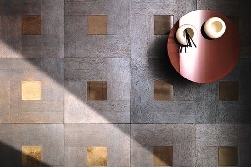 Parquet massif - DIAMOND SATIN - PARQUET IN - avec incrustations en marbre / mat / à coller