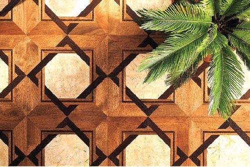 Parquet massif - STEPHANIE - PARQUET IN - avec incrustations en marbre / peint / à coller