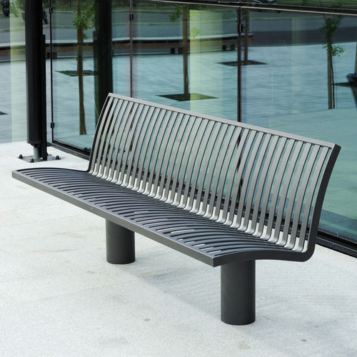Banc public contemporain - DENVER - AREA - en métal / avec dossier