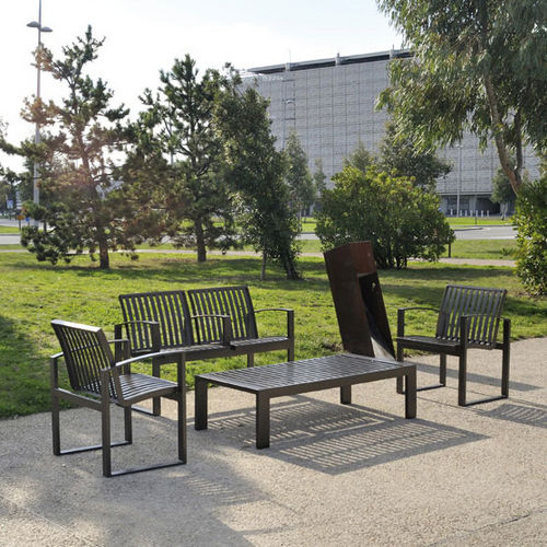 Table basse contemporaine - NEWPORT  - AREA - en acier / rectangulaire / pour espace public
