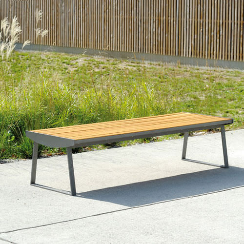Banc public contemporain - ORLANDO - AREA - en bois / en acier / en acier inoxydable