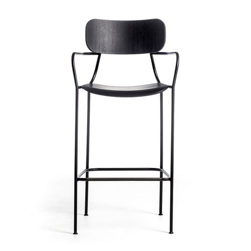 Chaise de bar contemporaine - Kiyumi ST - arrmet - d'intérieur / en contreplaqué / en frêne