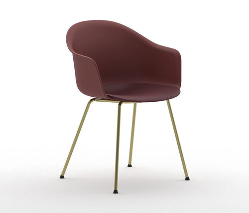 Chaise de restaurant design scandinave - Máni Armshell 4L  - arrmet - d'intérieur / en polypropylène / avec piètement en métal