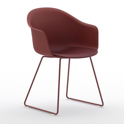 Chaise de restaurant design scandinave - Máni Armshell SL - arrmet - d'intérieur / en polypropylène / avec piètement en métal