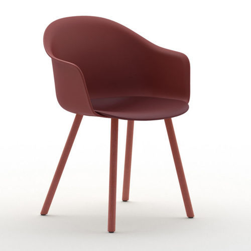 Chaise de restaurant design scandinave - Máni Armshell 4WL  - arrmet - d'intérieur / en polypropylène / avec piètement en frêne