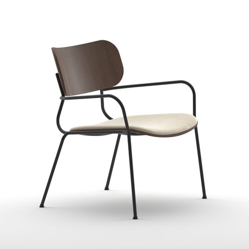 Fauteuil visiteur contemporain - Kiyumi LO - arrmet - en frêne / en contreplaqué / en acier peint