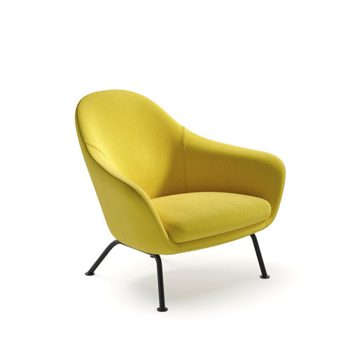 Fauteuil contemporain - Dopo - arrmet - en tissu / en cuir / en acier