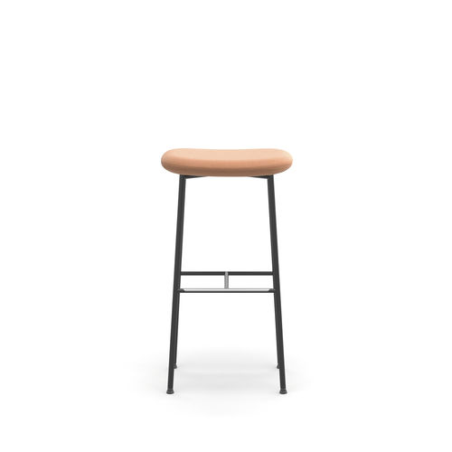 Tabouret de bar design scandinave - Macka ST simple - arrmet - en cuir / en tissu / avec piètement en métal
