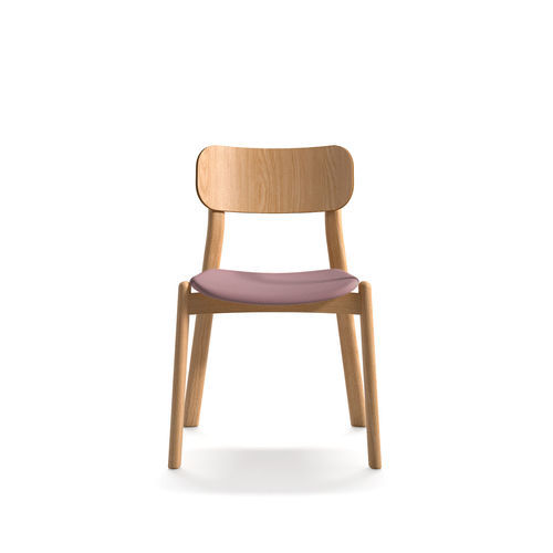Chaise contemporaine - Kiyumi Wood + Fixed Cushion  - arrmet - d'intérieur / en tissu / en frêne