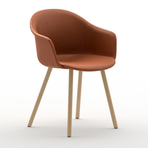 Chaise contemporaine - Máni Armshell 4WL - arrmet - d'intérieur / en tissu / en cuir