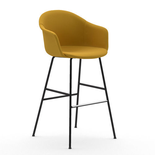 Chaise de bar contemporaine - Máni Armshell ST-4L - arrmet - d'intérieur / en tissu / en cuir
