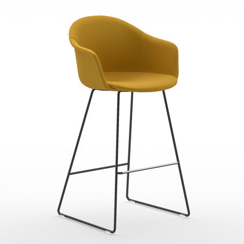 Chaise de bar contemporaine - Máni Armshell ST-SL - arrmet - d'intérieur / en tissu / en cuir