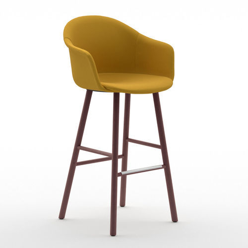 Chaise de bar contemporaine - Máni Armshell ST-4WL - arrmet - d'intérieur / en tissu / en cuir