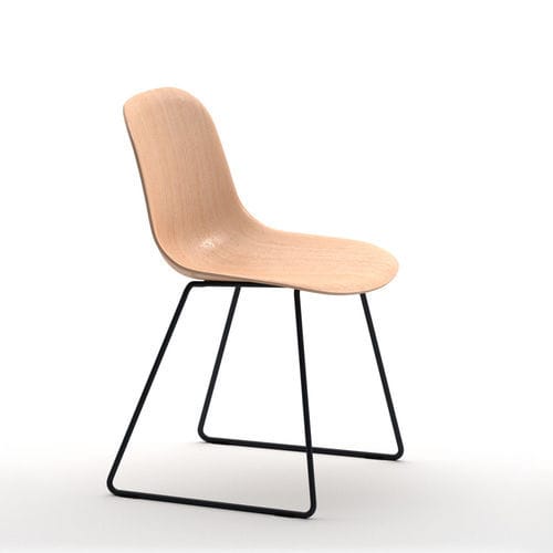 Chaise contemporaine - Máni SL/ns - arrmet - d'intérieur / en frêne / avec piètement en acier