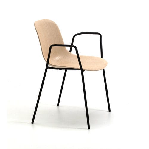 Chaise contemporaine - Máni AR-4L - arrmet - d'intérieur / en frêne / avec piètement en acier