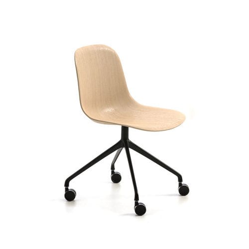 Chaise de bureau contemporaine - Máni HO-4 - arrmet - d'intérieur / en frêne / avec piètement en aluminium peint
