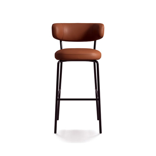 Tabouret de bar contemporain - Bold Soul ST - arrmet - en cuir / en tissu / avec piètement en acier à revêtement par poudre
