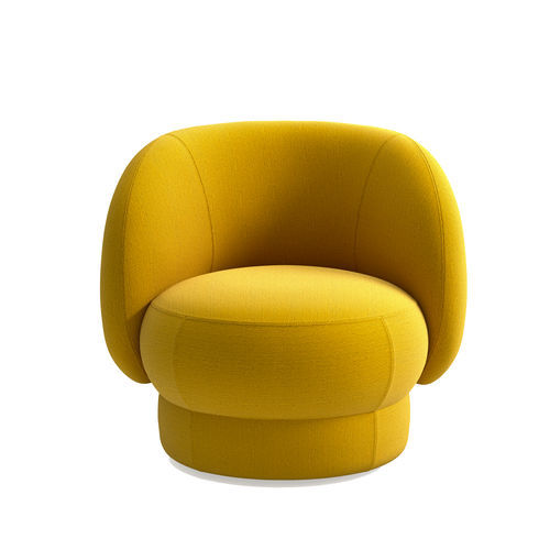 Fauteuil design - Cèpe Lounger - arrmet - en tissu / en bois / jaune