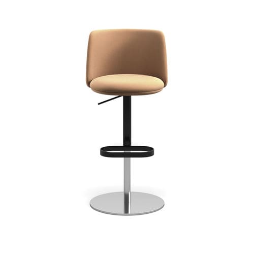 Tabouret de bar contemporain - Pure Belle ST ADJ - arrmet - en cuir / en tissu / avec piètement en acier