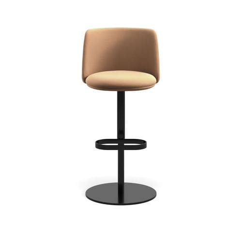 Tabouret de bar design original -   A seating collection designed for hospitality, where the p - arrmet - en cuir / en tissu / avec piètement en métal