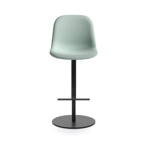 Tabouret de bar design scandinave - Mani ST S-A - arrmet - en cuir / en tissu / avec piètement en acier