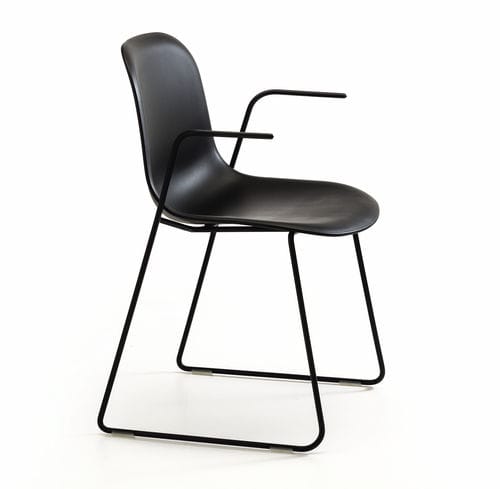 Chaise design scandinave - Mani Plastic AR-SL - arrmet - d'intérieur / en polypropylène / en cuir